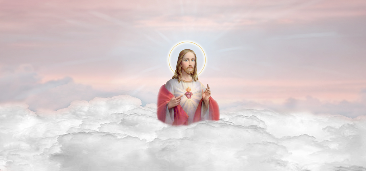Sacred Heart Clouds Pink